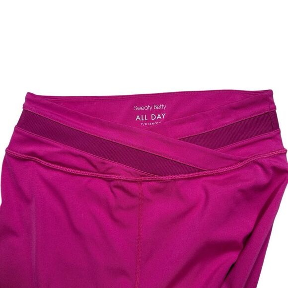 Sweaty Betty Phlox Pink All Day Crossover Waist 7/8 Activewear Leggings - Picture 4 of 10